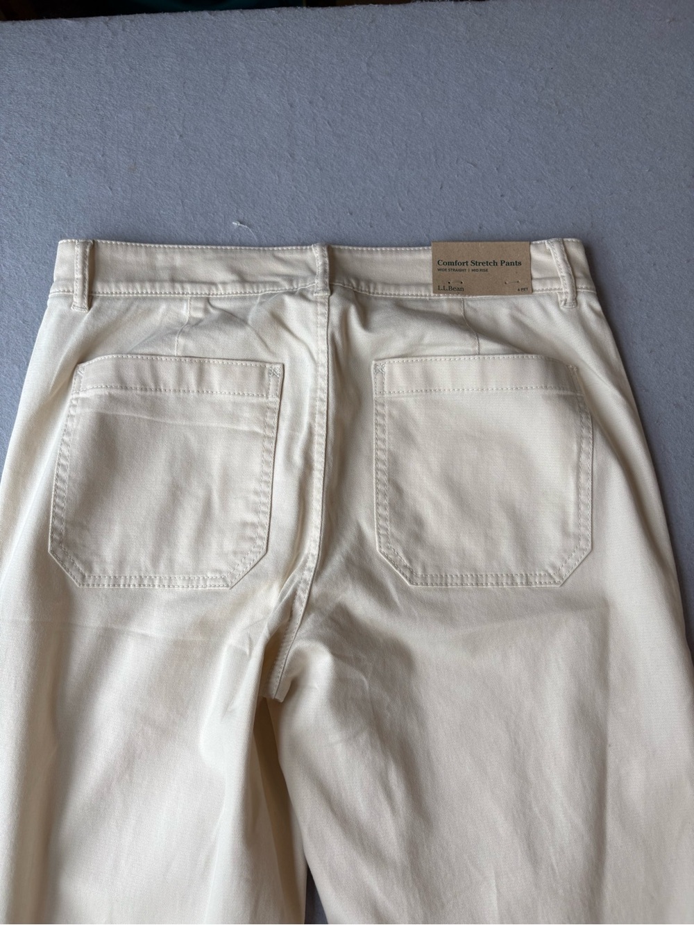 LL Bean NWT Women’s Patch Pocket Wide Straight-Leg Chino Heritage Stone Sz 6P - Picture 12 of 12